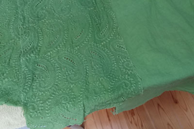 緑染め木綿布