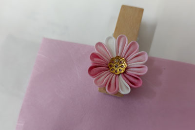 つまみ細工ラック染め