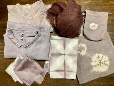 五倍子染め体験作品