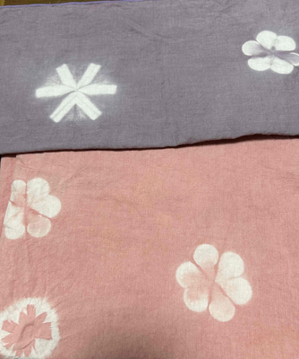 西洋茜染めハンカチと綿布
