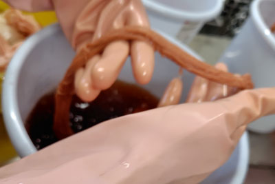 染色作業刺し子糸