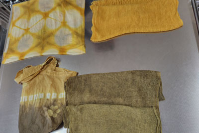 初心者向け草木染めワークショップ作品