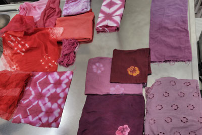 蘇芳染め体験作品