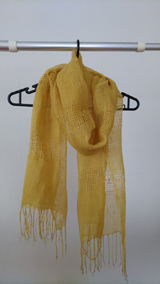 柘榴染め麻ストール